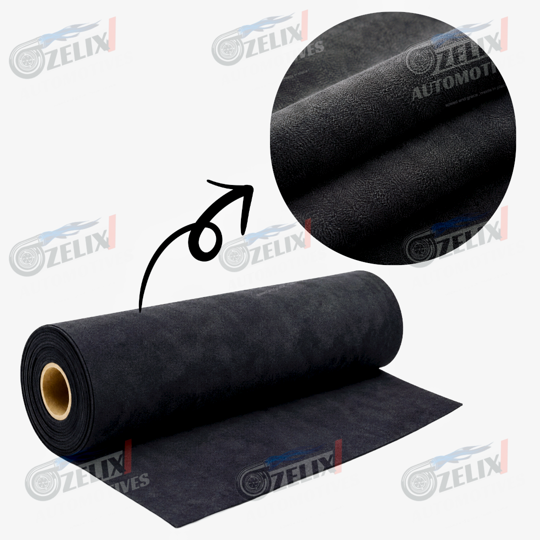 Black Alcantara Finish Car Interior Wrap | Enhance Luxury Look
