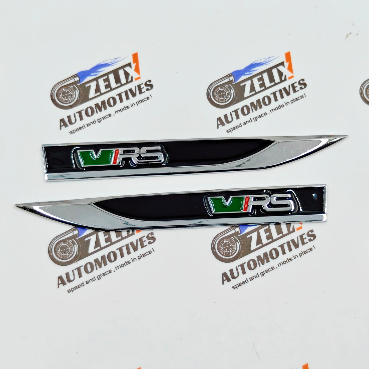 Skoda VRS Side Fenders Emblems | Metallic Finish