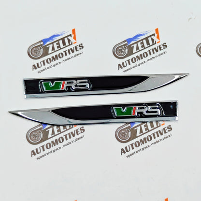 Skoda VRS Side Fenders Emblems | Metallic Finish