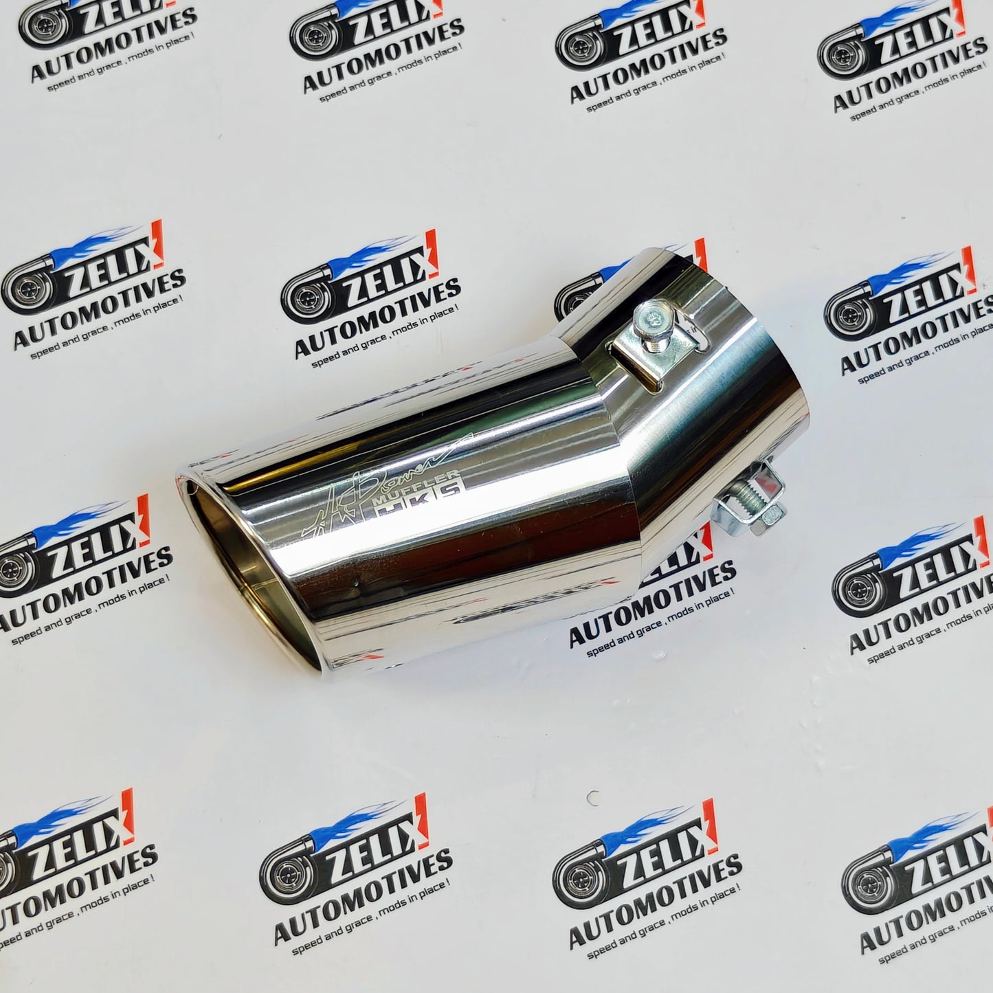 HKS-Style Single Exhaust Tip | Bent Inlet (2.4-Inch)