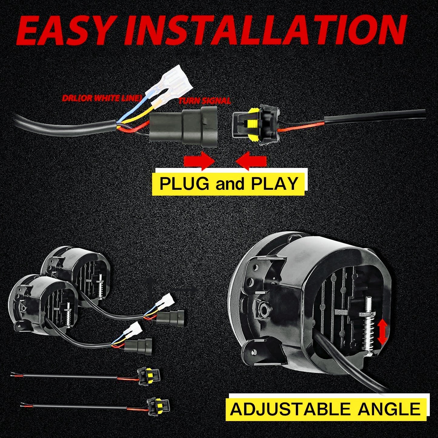 Universal Amber Ring DRL Fog Light With 3 Modes | Plug & Play