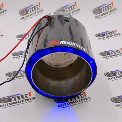 Akrapovic Single Exhaust Tip with Blue LED Illumination