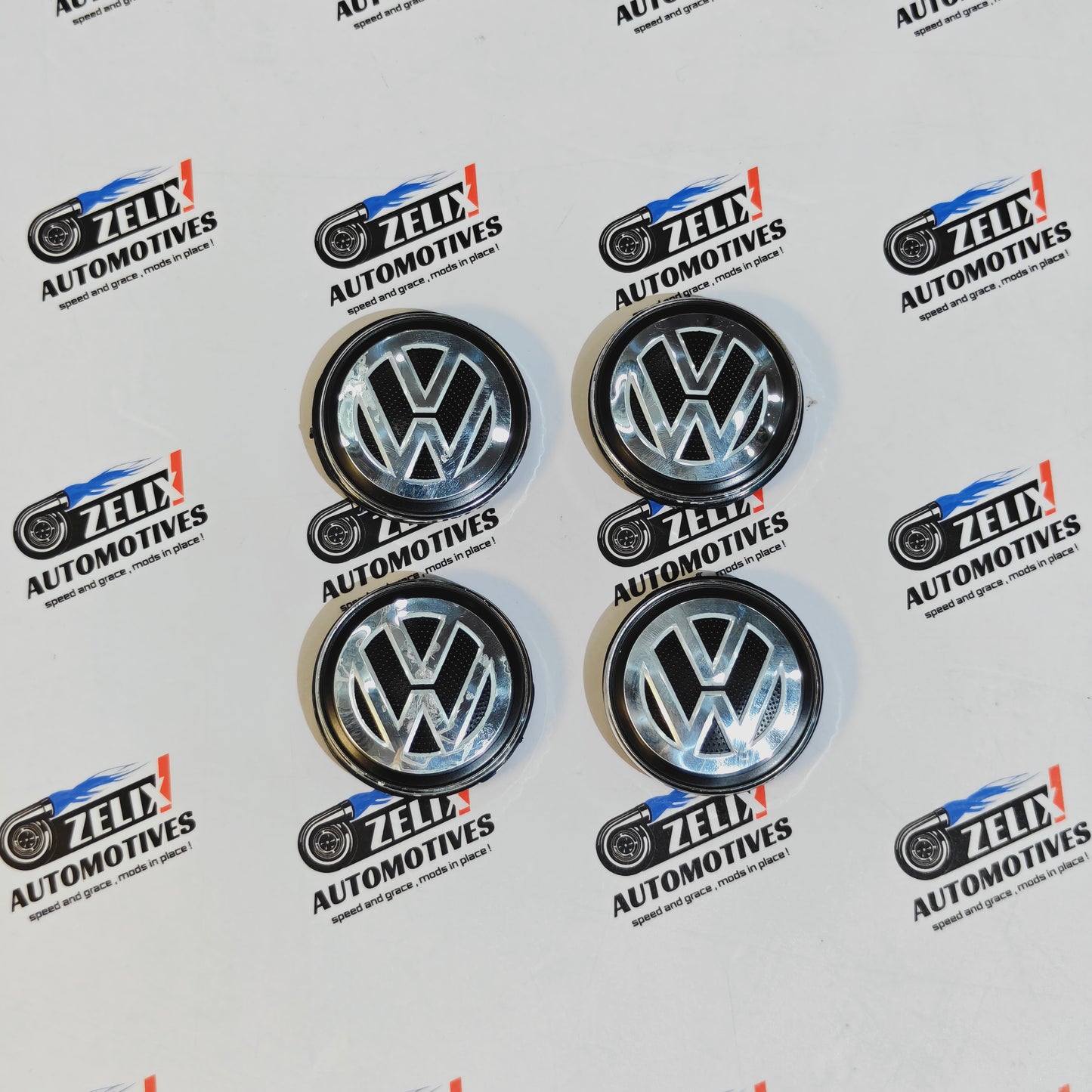 VW Virtus Wheel Center Caps Set of 4 | Outer Diameter (55mm)
