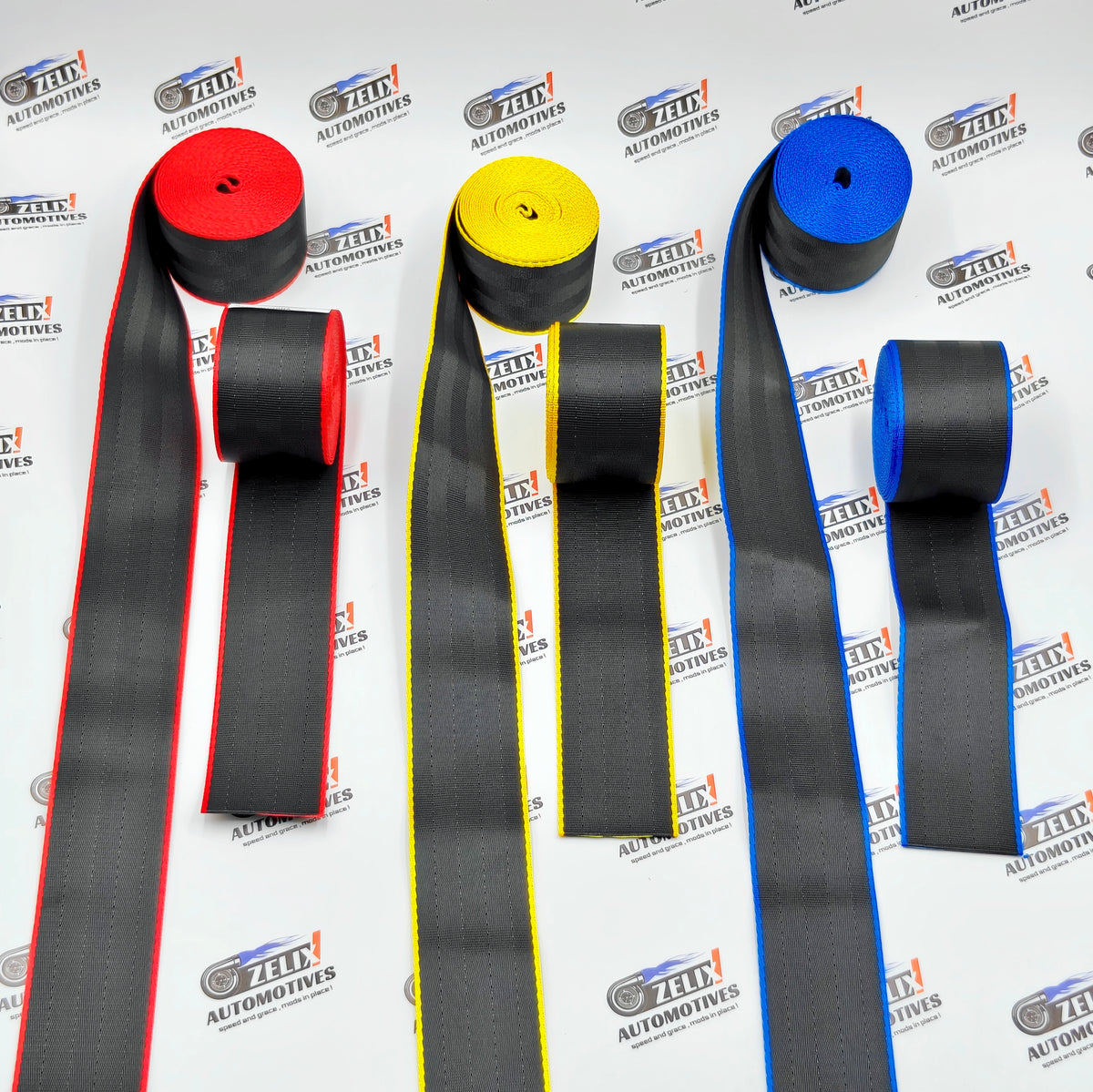 Plain Seat Belts With Black Strap Design (Pair) | Universal Fit