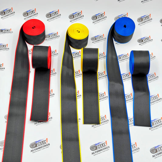 Plain Seat Belts With Black Strap Design (Pair) | Universal Fit