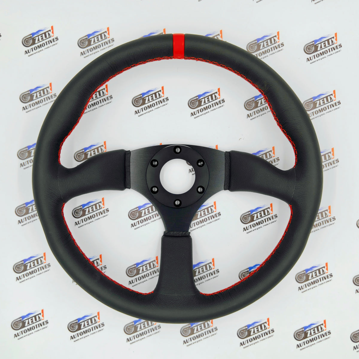 Universal 3-Spoke JDM Steering Wheel | Leather Finish