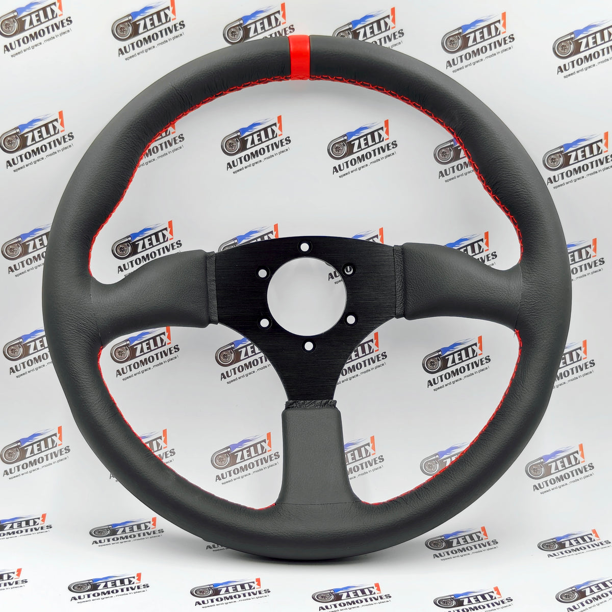 Universal 3-Spoke JDM Steering Wheel | Leather Finish