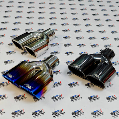 HKS-Style Dual Exhaust Tips | Square Shape