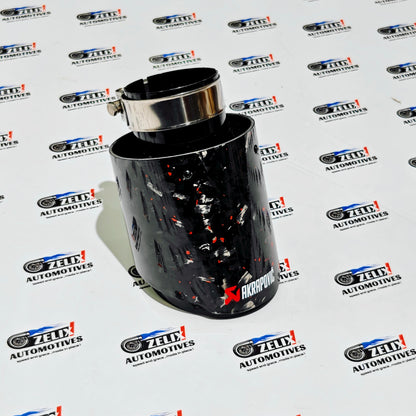 Akrapovic Single Exhaust Tip | Forged Carbon Red Finish