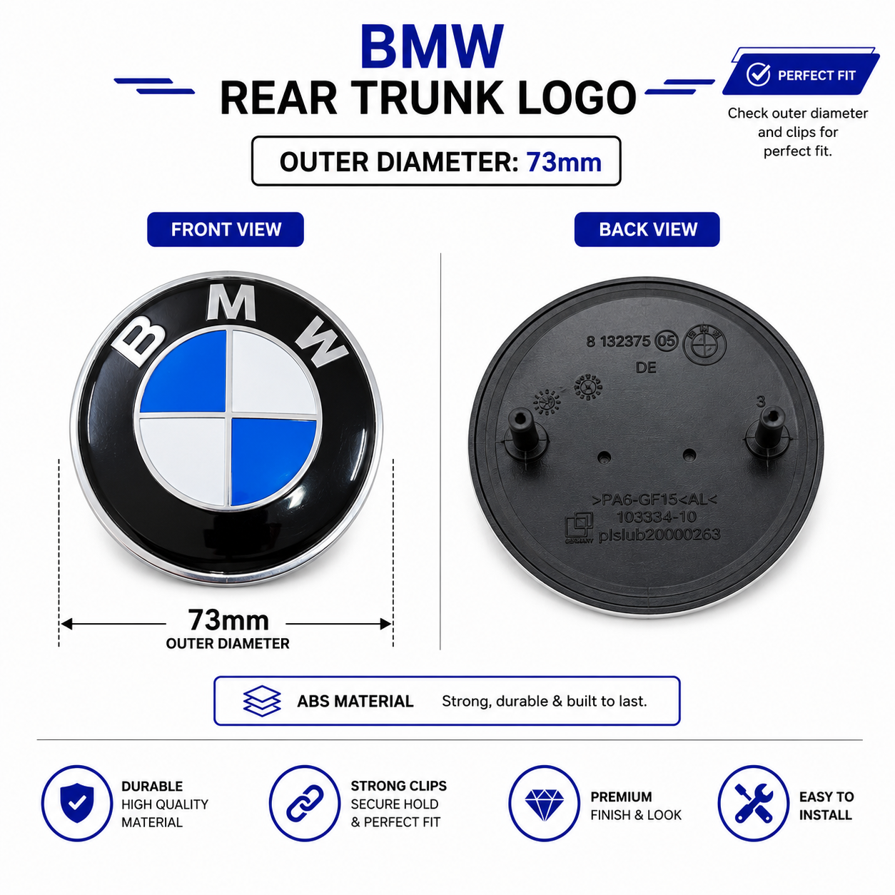 BMW Replacement Logo Set of 2 | Front & Rear