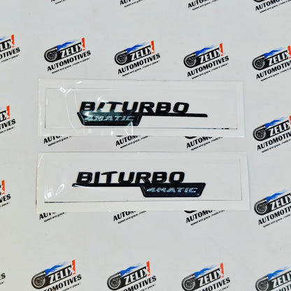 Mercedes-Benz BI-Turbo 4MATIC Fender Emblems | Set of 2
