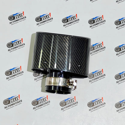 Universal Big Mouth Single Exhaust Tip | Gloss Carbon Finish