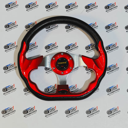 MOMO D-Shaped Steering Wheel (12-inch) – Universal Racing Style