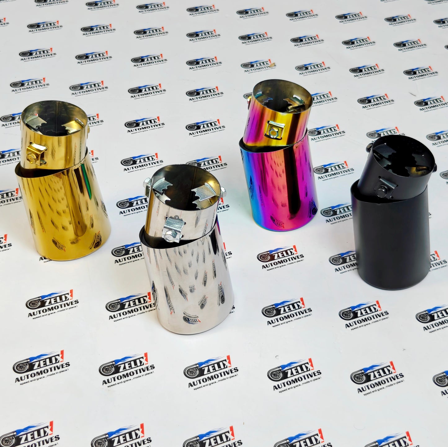HKS-Style Single Exhaust Tip | Bent Inlet (2.4-Inch)