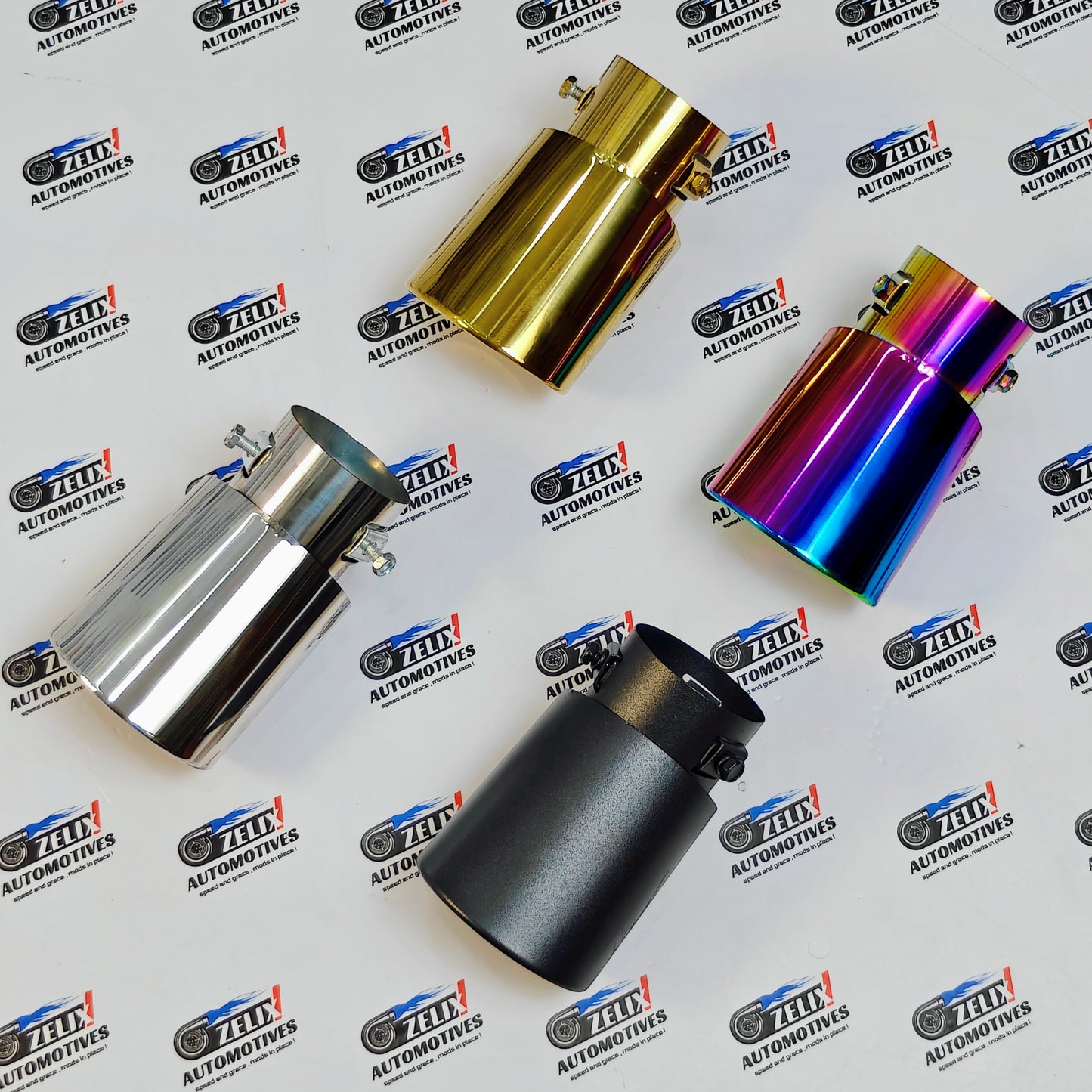 HKS-Style Single Exhaust Tip | Bent Inlet (2.4-Inch)
