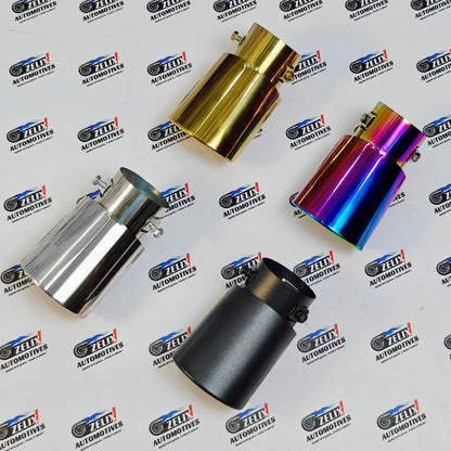 HKS-Style Single Exhaust Tip | Bent Inlet (2.4-Inch)