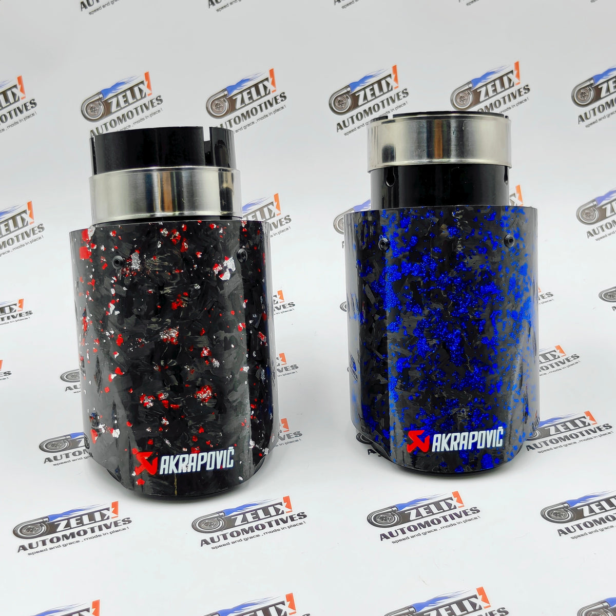 Akrapovic Single Exhaust Tip | Forged Carbon Red Finish
