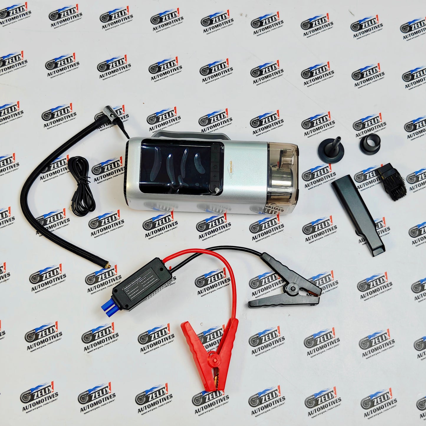 Multifunctional Car Jump Starter with Air Pump, Vacuum & Power Bank (etc)