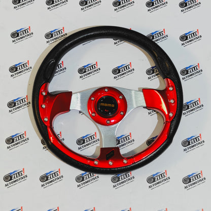MOMO Round Steering Wheel (12 Inch) – Universal Racing Style