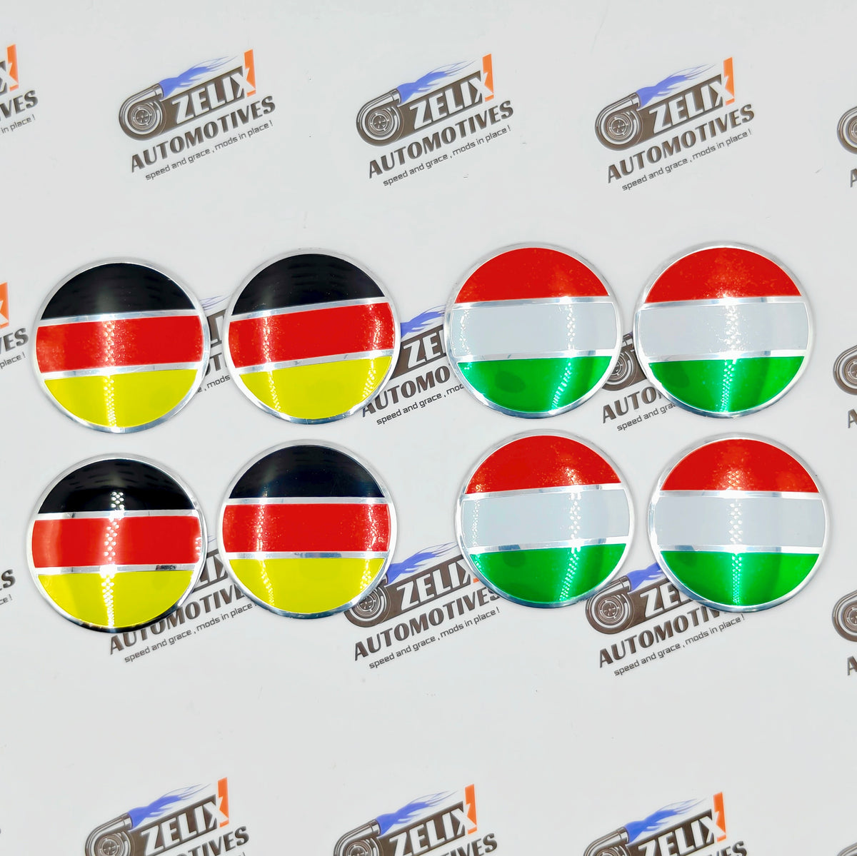 Wheel Stickers German & Italy Flags Designs