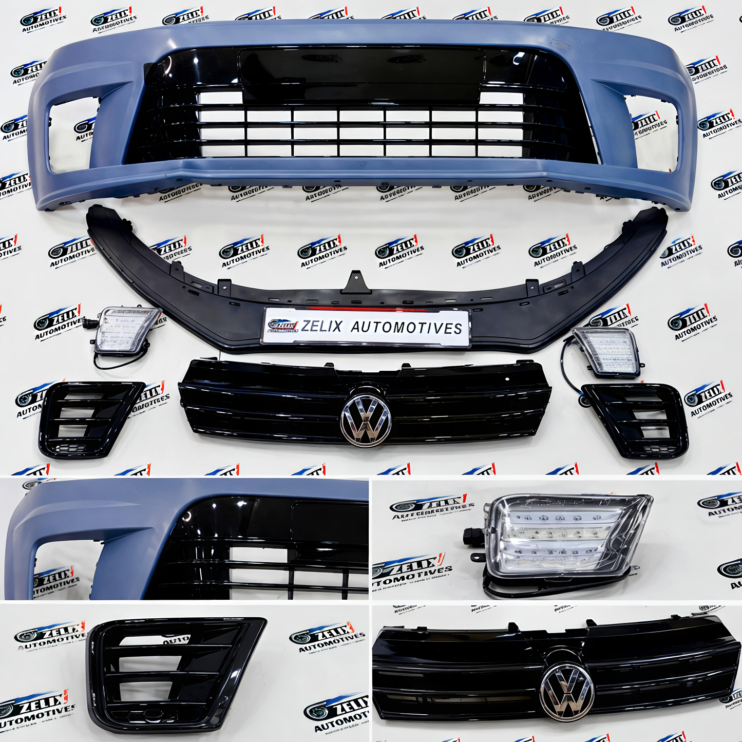 VW Polo, Vento WRC Front Bumper Kit with DRLs | Aggressive look