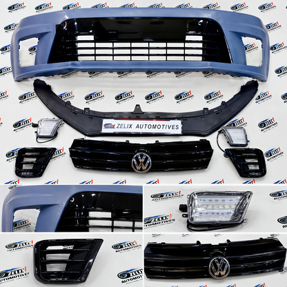 VW Polo, Vento WRC Front Bumper Kit with DRLs | Aggressive look