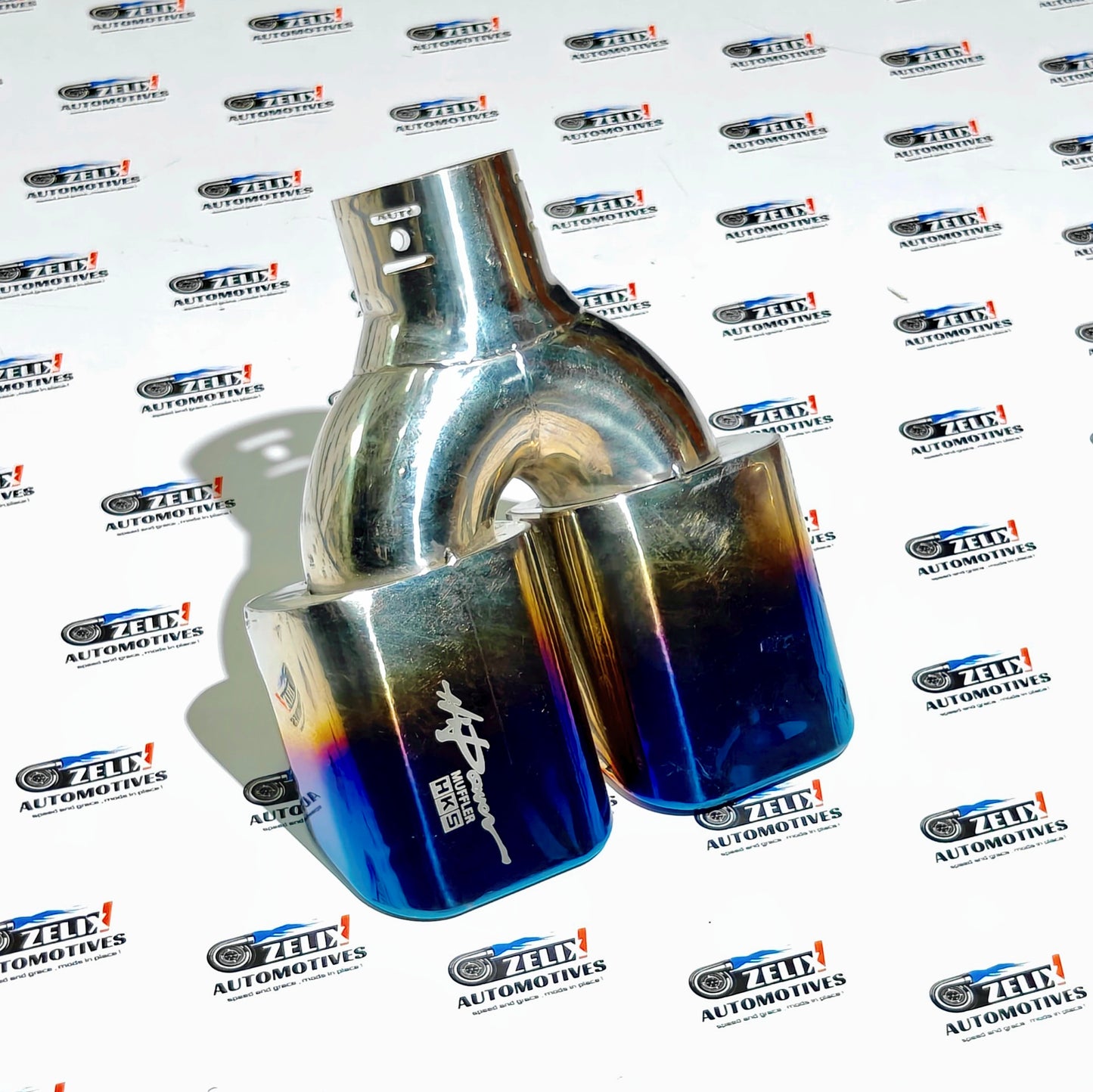 HKS  Square Dual  Exhaust Tip | Aftermarket Burnt Blue Finish