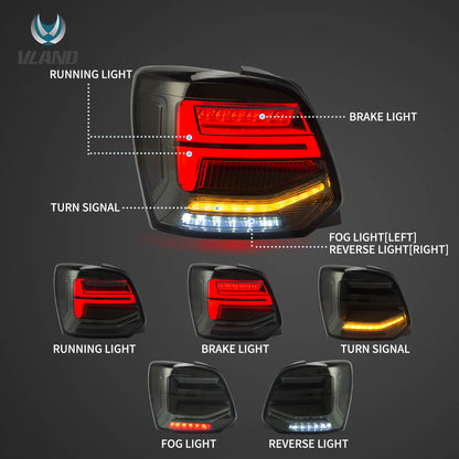 Volkswagen Polo Audi-Q2 Style LED Tail Lights | Aftermarket