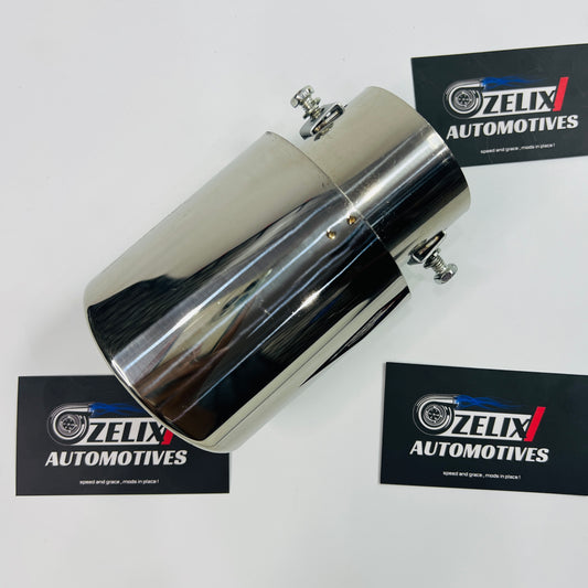 Universal HKS single exhaust tip in chrome finish